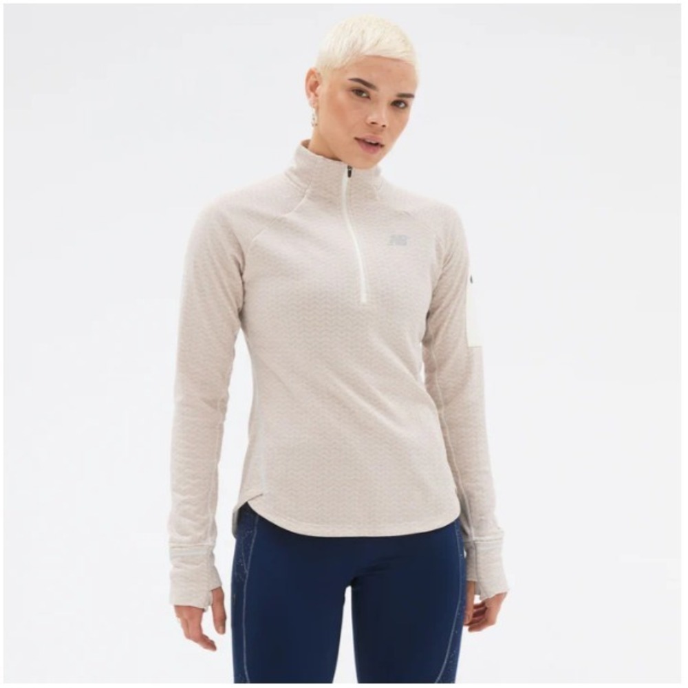 New Balance Heat Grid Half Zip Pullover Medium Thumbholes Sleeve Zip Pocket NWT